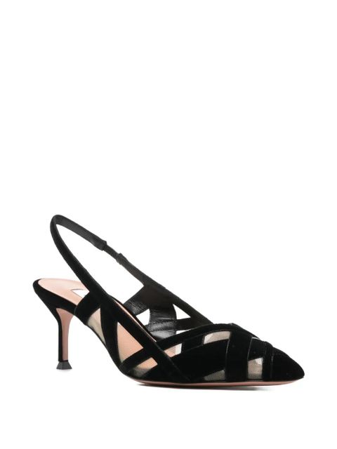 Aquazzura Wrap Me Up woven slingback 65 pumps - Black - zdjęcie produktu nr 2