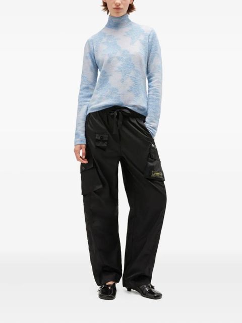 GANNI flower-jacquard mockneck sweater - Blue - zdjęcie produktu nr 2