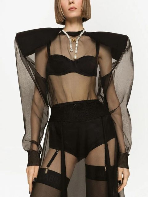 Dolce & Gabbana rhinestone-embellished logo necklace - Gold - zdjęcie produktu nr 2