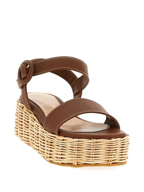 Gianvito Rossi Cestino leather sandals - Brown - zdjęcie produktu nr 2