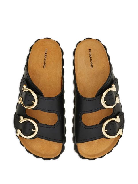 Ferragamo Gancini buckle sandals - Black
