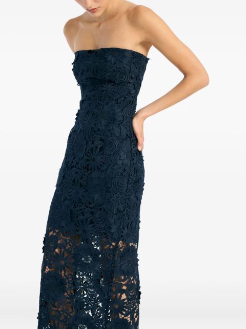 ROTATE BIRGER CHRISTENSEN floral-lace midi dress - Blue