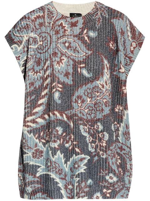 ETRO paisley-print wool top - Grey - zdjęcie produktu nr 1