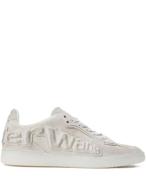 Alexander Wang Lex logo-embossed suede sneakers - Neutrals - zdjęcie produktu nr 1