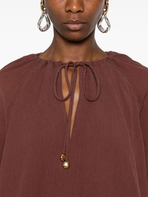 LOEWE seersucker blouse - Brown