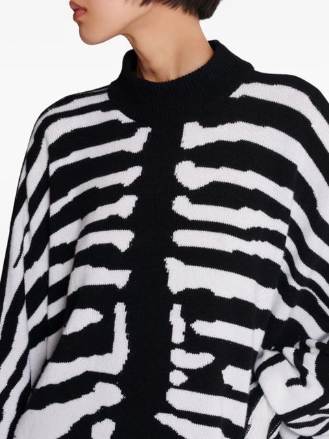 Balmain zebra-intarsia mini dress - White