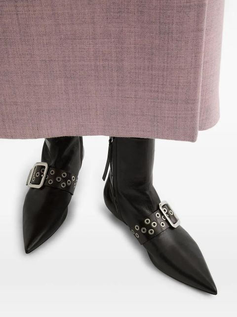 Jil Sander leather ankle boots - Black