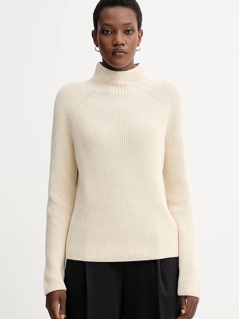 Marc O'Polo sweter bawełniany kolor beżowy z półgolfem M09605960009 - zdjęcie produktu nr 1