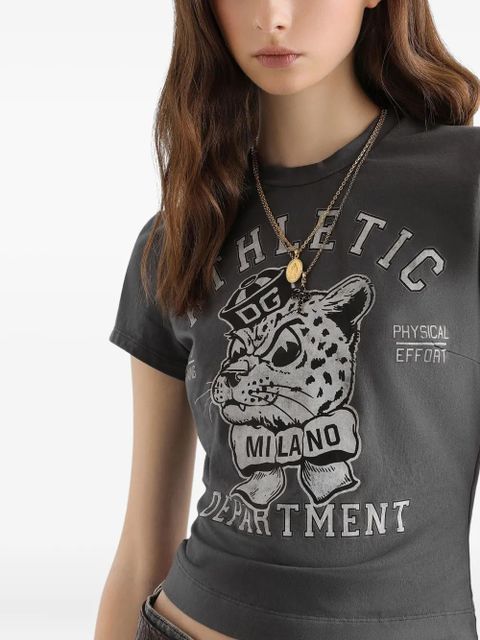 Dolce & Gabbana graphic-print cotton T-shirt - Grey