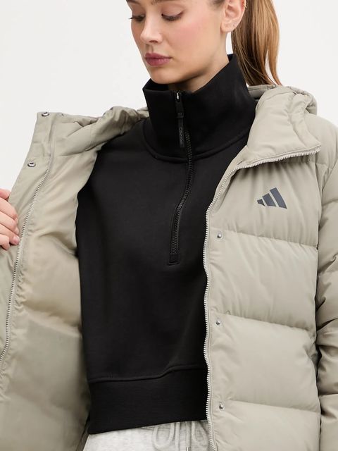 adidas kurtka puchowa Helionic kolor zielony zimowa JX3027