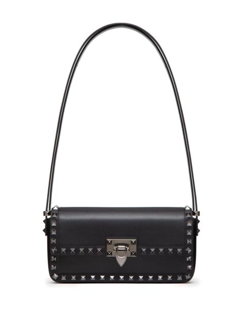Valentino Garavani Rockstud23 E/W leather shoulder bag - Black