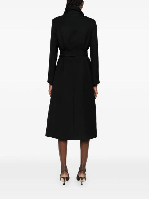 Valentino Garavani logo-detail single-breasted coat - Black