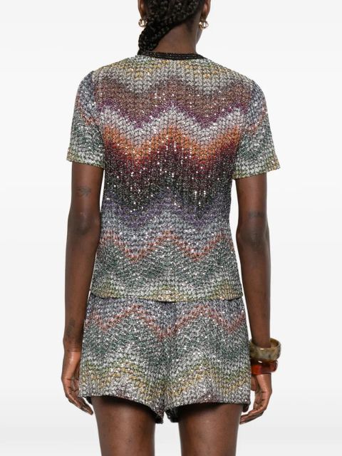 Missoni chevron embellished T-shirt - Orange