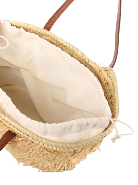 Ruslan Baginskiy Nest straw trim tote bag - Neutrals
