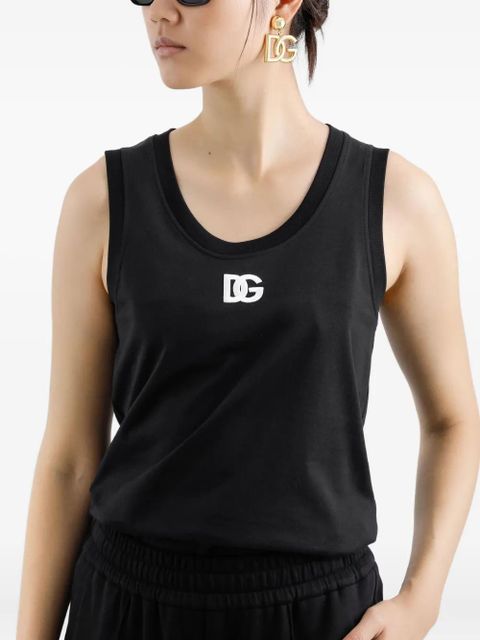 Dolce & Gabbana logo-detail cotton tank top - Black