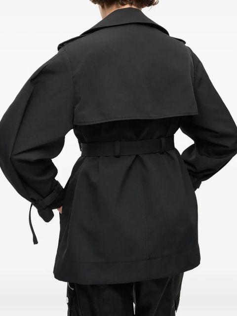 GANNI balloon-sleeve trench coat - Black