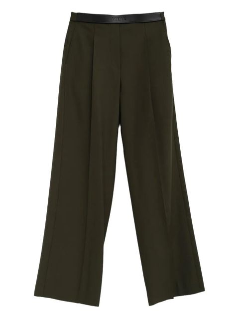 LOEWE leather-trim trousers - Green - zdjęcie produktu nr 1
