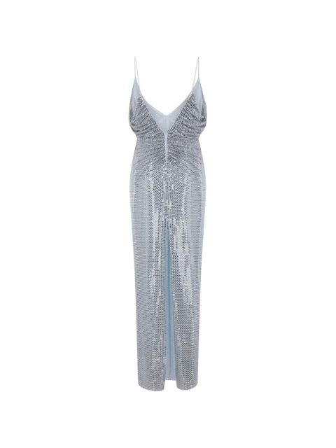 Self-Portrait V-neck embellished maxi dress - Blue