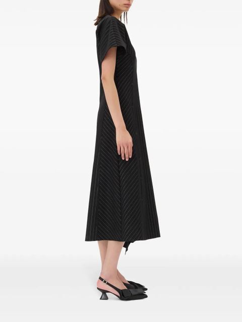 GANNI striped jersey midi dress - Black