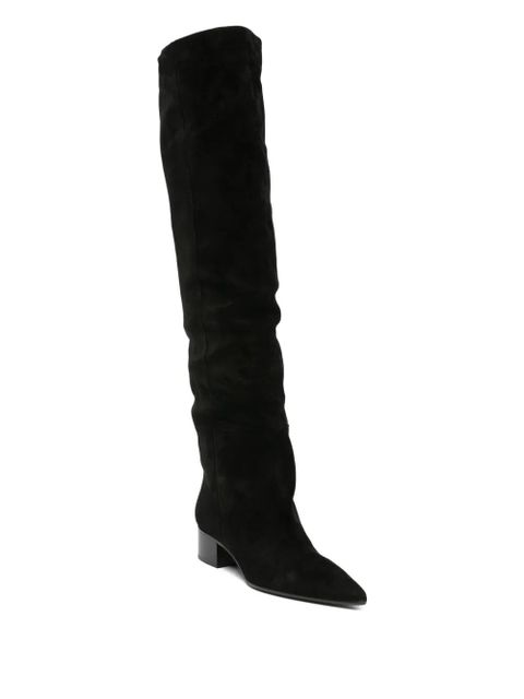 KHAITE 40mm pointed-toe suede boots - Black - zdjęcie produktu nr 2