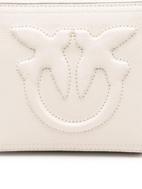 PINKO embossed-logo calf leather cross-body bag - Neutrals