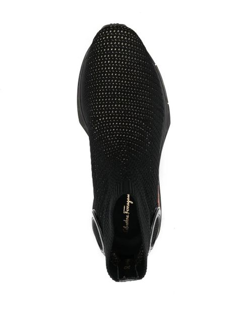 Ferragamo Gardena sock ankle sneakers - Black