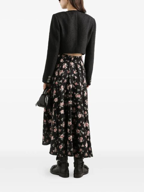 Dolce & Gabbana floral-print midi skirt - Black