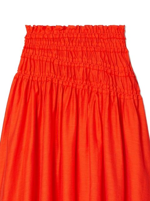 Tory Burch shirred-detail midi skirt - Orange - zdjęcie produktu nr 2