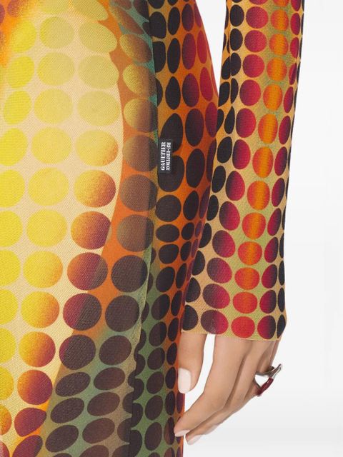 Jean Paul Gaultier high-neck dots maxi dress - Brown