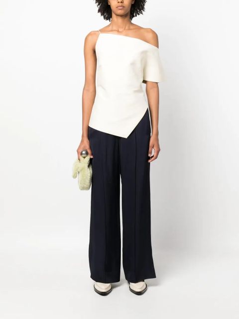 Jil Sander wide-leg elasticated-waistband trousers - Blue