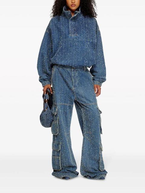 Diesel Grab-D denim tote bag - Blue - zdjęcie produktu nr 2