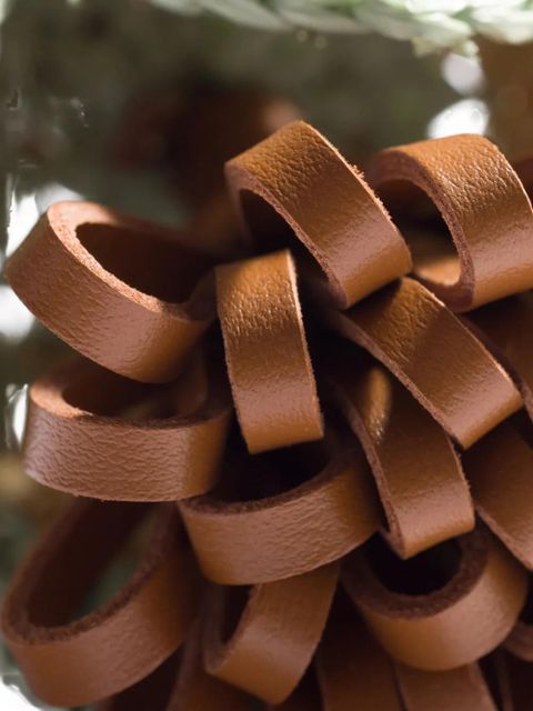 Miu Miu leather and raffia-effect yarn trick - Brown - zdjęcie produktu nr 2