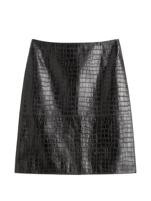 TOTEME panelled embossed midi skirt - Brown - zdjęcie produktu nr 1