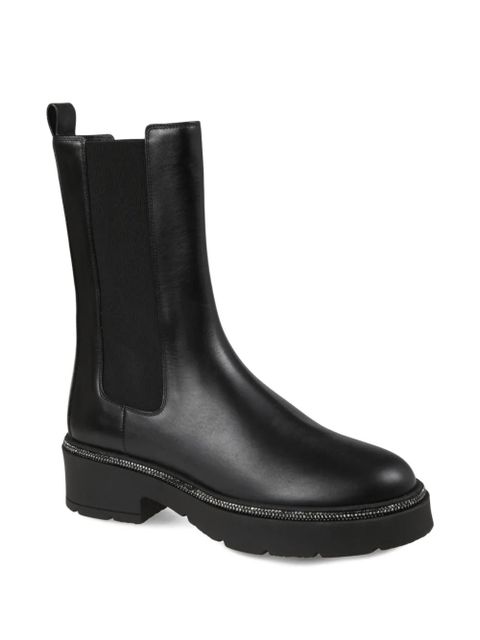 René Caovilla crystal-embellished mid-calf boots - Black - zdjęcie produktu nr 2