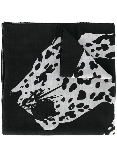 Saint Laurent leopard print scarf - Black - zdjęcie produktu nr 1