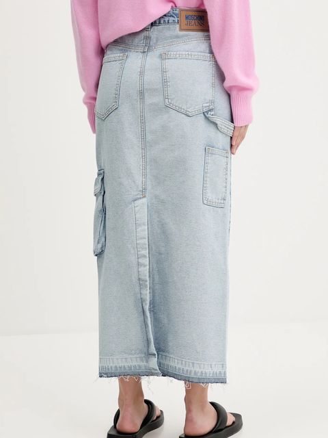 Moschino Jeans spódnica jeansowa kolor niebieski maxi ołówkowa 0105 3719 - zdjęcie produktu nr 2