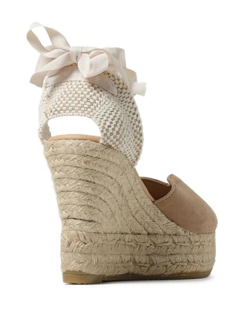 Manebi platform ribbon lace-up espadrilles - Neutrals