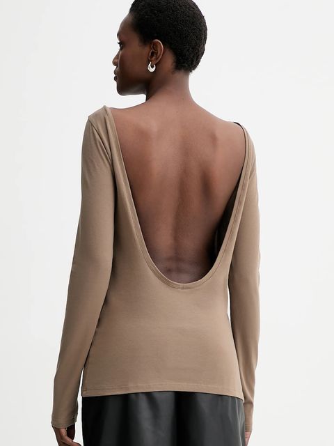 MUUV. longsleeve kolor brązowy odkryte plecy 0