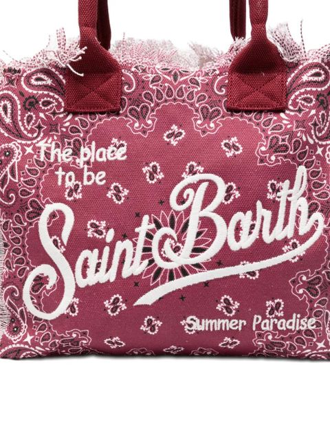 MC2 Saint Barth Vanity bandana-print frayed shoulder bag - Red