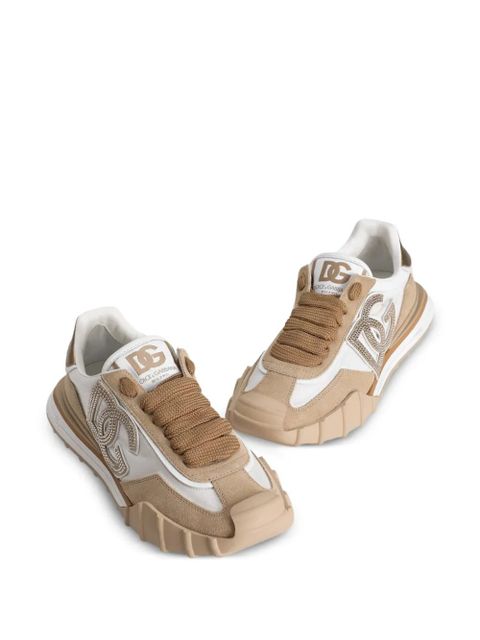 Dolce & Gabbana DG rhinestone logo sneakers - Brown