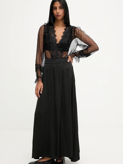 Answear.LAB spódnica kolor czarny maxi rozkloszowana - zdjęcie produktu nr 2