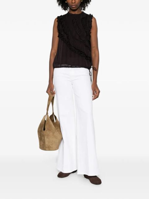 PINKO ruffled sleeveless top - Brown - zdjęcie produktu nr 2