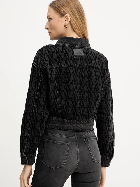 Armani Exchange kurtka jeansowa kolor czarny przejściowa XW000819 AF16092