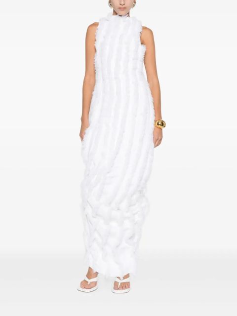 Jacquemus ruffled draped maxi dress - White