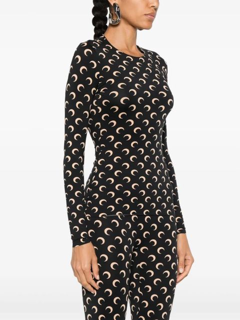 Marine Serre Moon jersey T-shirt - Black