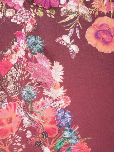 Aspinal Of London floral-print silk scarf - Red - zdjęcie produktu nr 2