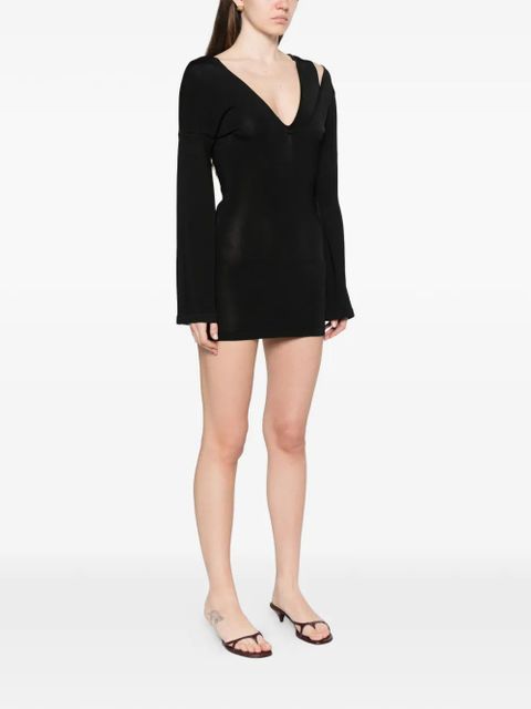 Aya Muse V-neck mini dress - Black