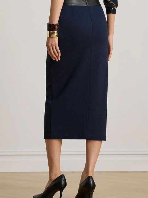 Lauren Ralph Lauren spódnica kolor granatowy midi ołówkowa 200P03729