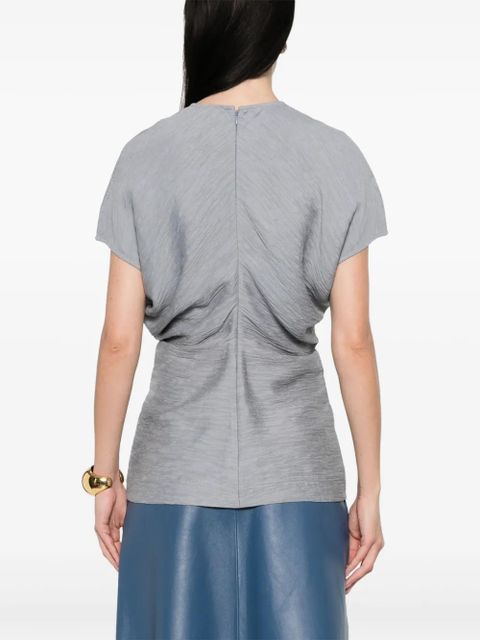 TOTEME slouch-waist crinkled top - Blue