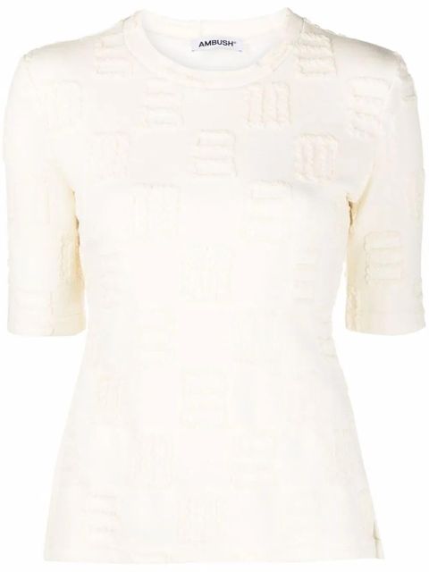 AMBUSH monogram-pattern T-shirt - Neutrals - zdjęcie produktu nr 1